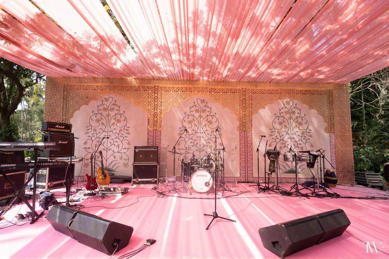 The stage, set for the evening